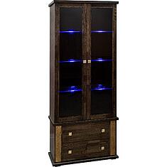 Фото - Шкаф с витриной «Тунис» П6.343.0.22 (П343.22Ш), ДСП+шпон, Венге c золочением