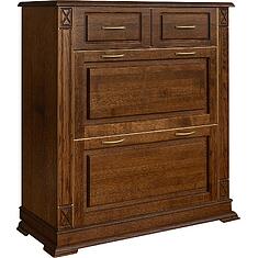 Фото - Тумба для обуви «Верди Классик» П3.0487.3.21, массив дуба, Черешня с золочением