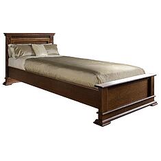 Фото - Кровать одинарная «Верди Классик» с низким изножьем П3.0487.1.06, массив дуба, Черешня с золочением, без механизма, 2000x800 мм, 2187х974х851