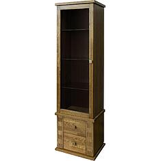 Фото - Шкаф с витриной «Тунис» П6.343.0.21-01 (П343.21Ш), ДСП+шпон, дуб рустикаль с золочением