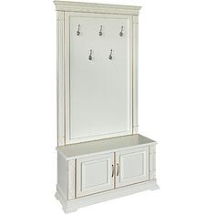 Фото - Тумба с вешалкой «Верди Классик» П3.0487.3.05, массив дуба, Слоновая кость с золочением