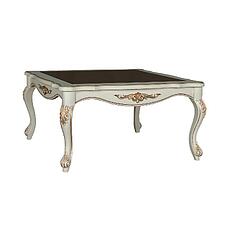 Фото - Стол журнальный «Алези» П1.350.0.44 (П354.08), массив дуба, Слоновая кость с золочением