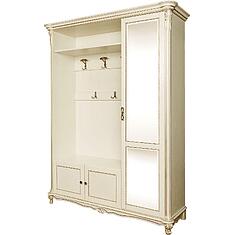 Фото - Шкаф комбинированный 3д «Алези» П1.350.3.11/П1.350.3.11-01 (П540.01з/П540.01з-01), массив дуба, Слоновая кость с золочением