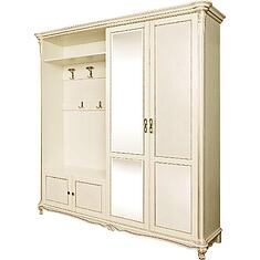 Фото - Шкаф комбинированный 4д «Алези» П1.350.3.12/П1.350.3.12-01 (П540.02з/П540.02з-01), массив дуба, Слоновая кость с золочением