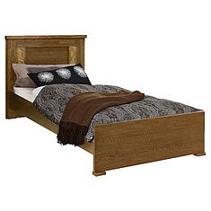 Фото - Кровать одинарная «Тунис» П6.343.1.08 (П344.08), ДСП+шпон, дуб рустикаль с золочением, 2000x900 мм, 2088х1024х970