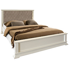 Фото - Кровать двойная «Верди Классик» П3.0487.1.24 с подъёмным механизмом, массив дуба, Слоновая кость, 2000x1600 мм, 2207×1774×1119