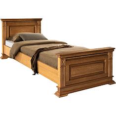 Фото - Кровать одинарная «Верди Классик» с высоким изножьем П3.0487.1.04, массив дуба, Дуб рустикаль, без механизма, 2000x800 мм, 2187×974×851