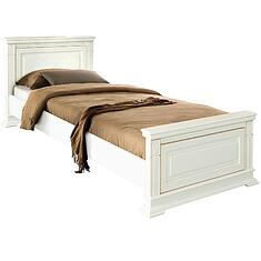 Фото - Кровать одинарная «Верди Классик» с высоким изножьем П3.0487.1.04, массив дуба, Слоновая кость с золочением, без механизма, 2000x800 мм, 2187×974×851