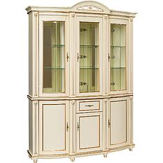 Фото - Шкаф комбинированный 3д «Валенсия Классик» П3.0589.0.03, массив березы, Античная темпера с золочением