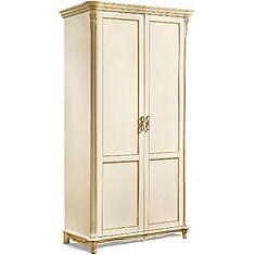 Фото - Шкаф для одежды 2д «Алези» П1.350.1.03 (П349.24), массив дуба, Слоновая кость с золочением