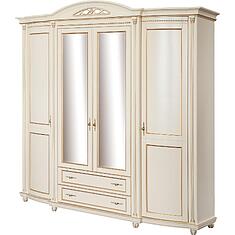 Фото - Шкаф для одежды 4д «Валенсия Классик» П3.0589.1.11, массив березы, Античная темпера с золочением