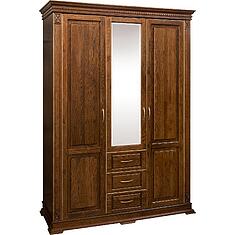 Фото - Шкаф для одежды 3д «Верди Классик» П3.0487.1.25, массив дуба, Черешня с золочением