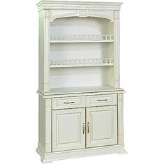 Фото - Шкаф комбинированный 2д «Верди Классик» П1.0487.0.41, массив дуба, Слоновая кость с золочением