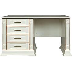 Фото - Стол письменный «Верди Классик» П3.0487.2.09-01, массив дуба, Слоновая кость с золочением