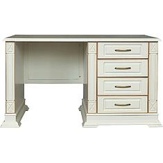 Фото - Стол письменный «Верди Классик» П3.0487.2.09, массив дуба, Слоновая кость с золочением