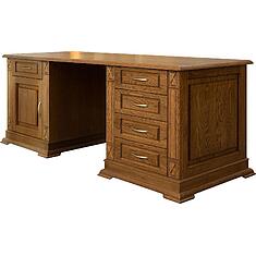 Фото - Стол письменный «Верди Классик» П3.0487.2.07, массив дуба, Дуб рустикаль