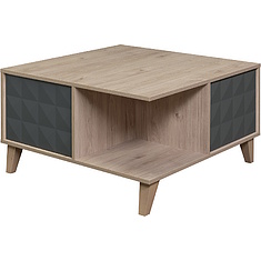 Фото - Стол журнальный «Тринити» П6.114.0.07, ЛДСП+МДФ, Антрацит + Гикори Кингстон