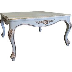 Фото - Стол журнальный «Алези» П1.350.0.45 (П354.09), массив дуба, Слоновая кость с золочением