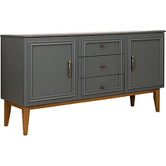 Photo - Shoe cupboard «Dolche» P3.597.0.03, MDF, Basalt + Rustic oak