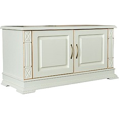 Фото - Тумба для обуви «Верди Классик» П3.0487.3.25, массив дуба, Слоновая кость с золочением