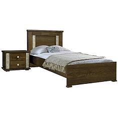 Фото - Кровать одинарная «Тунис» П6.343.1.08 (П344.08), ДСП+шпон, Венге с серебром, 2000x900 мм, 2088х1024х970