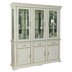 Фото - Шкаф комбинированный 3д «Верди Классик» П1.0487.0.20, массив дуба, Слоновая кость с золочением