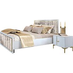 Фото - Кровать двойная 2-16 «Стамбул» БМ2.773.1.16, ЛДСП, Белый глянец, 2000x1600 мм, 2091х1774х1200