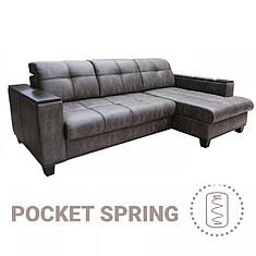 Фото - Угловой диван «Матео Люкс» (2ML/6MR), ткань, 22 группа, 2100х1480