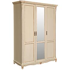 Фото - Шкаф для одежды 3д «Алези» П1.350.1.11 (П349.01), массив дуба, Слоновая кость с золочением