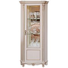 Фото - Шкаф с витриной «Алези» П1.350.0.13 (П350.13), массив дуба, Слоновая кость с золочением