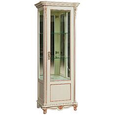 Фото - Шкаф-витрина «Алези» П1.350.0.08 (П350.08), ДСП+шпон, Слоновая кость с золочением