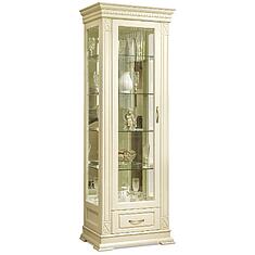 Фото - Шкаф-витрина «Верди Классик» П1.0487.0.11-01, массив дуба, Слоновая кость