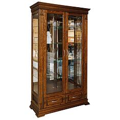 Фото - Шкаф-витрина 2д «Верди Классик» П1.0487.0.21, массив дуба, Черешня