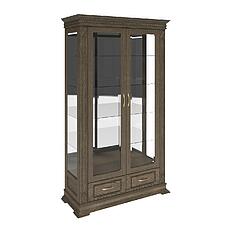 Фото - Шкаф-витрина 2д «Верди Классик» П1.0487.0.21, массив дуба, Табак