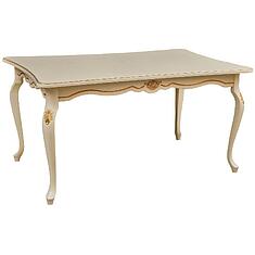 Фото - Стол обеденный «Алези» П1.350.4.05 (П353.05), массив дуба, Слоновая кость с золочением