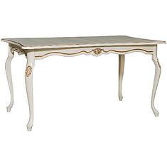 Фото - Стол обеденный «Алези» П1.350.4.06 (П353.06), массив дуба, Слоновая кость с золочением