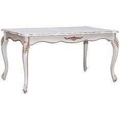 Фото - Стол обеденный «Алези» П1.350.4.07 (П353.07), массив дуба, Слоновая кость с золочением