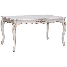 Фото - Стол обеденный «Алези» П1.350.4.08 (П353.08), массив дуба, Слоновая кость с золочением