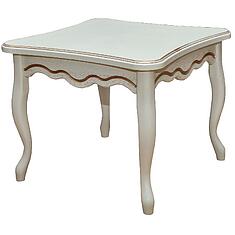 Фото - Стол журнальный «Алези» П1.350.0.42 (П354.05), массив дуба, Слоновая кость с золочением