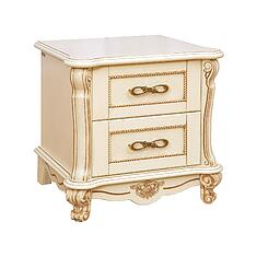 Фото - Тумба прикроватная «Алези» П1.350.1.20 (П349.03), массив дуба, Слоновая кость с золочением