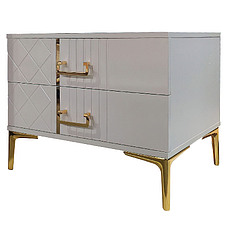 Фото - Тумба прикроватная «Стамбул» БМ2.773.1.28(-01), ЛДСП+МДФ, Белый глянец