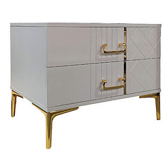 Фото - Тумба прикроватная «Стамбул» БМ2.773.1.28(-01), ЛДСП+МДФ, Белый глянец