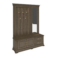 Фото - Тумба с вешалкой и зеркалом «Верди Классик» П3.0487.3.04, массив дуба, Табак