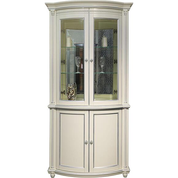 Шкаф комбинированный 2д «Валенсия Классик» П3.0589.0.02, Основной материал: массив березы, Цвет: Античная темпера с серебром (244-15-2.jpg) Шкаф комбинированный 2д «Валенсия Классик» П3.0589.0.02