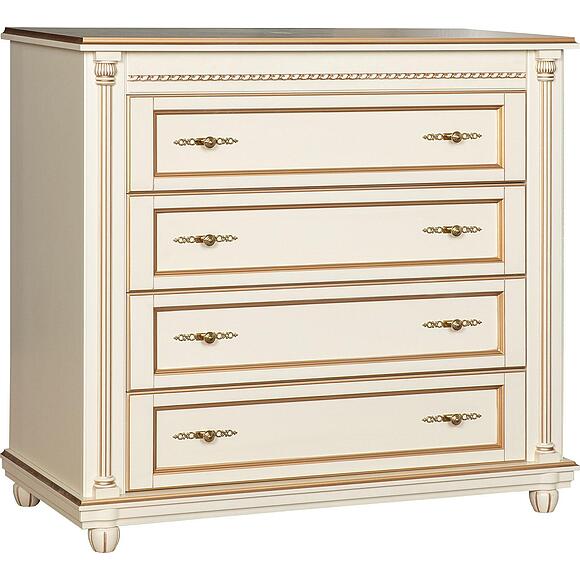 Комод «Валенсия Классик» П3.0589.1.13, Основной материал: массив березы, Цвет: Античная темпера с золочением (254-30_antichnaya-tempera_-zoloto-3.jpg) Комод «Валенсия Классик» П3.0589.1.13