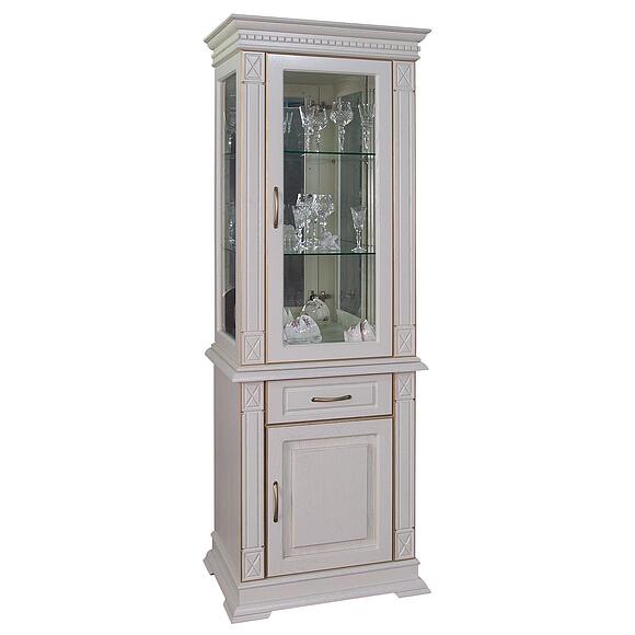 Шкаф комбинированный «Верди Классик» П1.0487.0.34, Основной материал: массив дуба, Цвет: Слоновая кость с золочением (487-3uz-1.jpg) Шкаф комбинированный «Верди Классик» П1.0487.0.34