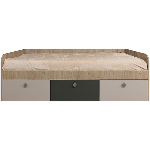 Кровать 1-09 «Вена» П6.115.1.05, Основной материал: ЛДСП, Цвет: Базальт + Персидский жемчуг - Гикори Кингстон, Спальное место: 2000х900 мм, Размер: 2042×940×720 (6T3A3948_-kopiya.jpg) Кровать 1-09 «Вена» П6.115.1.05