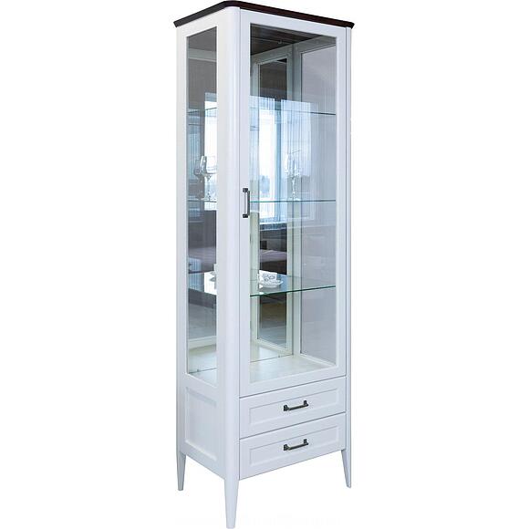 Шкаф с витриной «Вилора» БМ2.775.0.05(-01), Основной материал: ДСП+шпон, Цвет: Айвори (6T3A7540-2.jpg) Шкаф с витриной «Вилора» БМ2.775.0.05(-01)