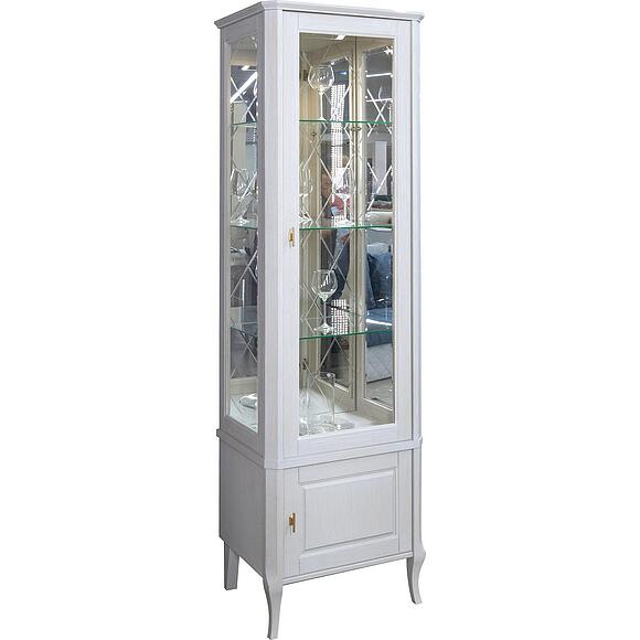 Шкаф с витриной «Нокс» П4.988.0.01, Основной материал: массив дуба, Цвет: Белый матовый (8C3A4683-kop.jpg) Шкаф с витриной «Нокс» П4.988.0.01