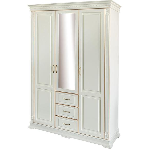 Шкаф для одежды 3д «Верди Классик» П3.0487.1.25, Основной материал: массив дуба, Цвет: Слоновая кость с золочением (8C3A5776-kopiya-1.jpg) Шкаф для одежды 3д «Верди Классик» П3.0487.1.25